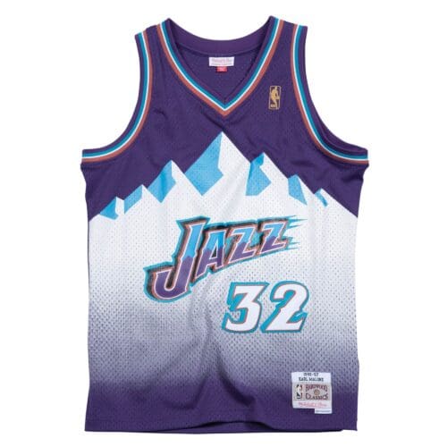 Utah Jazz 32 Purple 9 Snow Mountain Edition 96 97 Mitchell Retro Kits Karl Malone Jersey Cheap