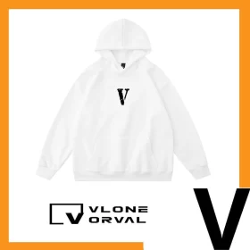 Vlone Orval Basic Small Logo Hoodie Unisex American Heavyweight Cotton