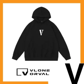 Vlone Orval Basic Small Logo Hoodie Unisex American Heavyweight Cotton Style 1