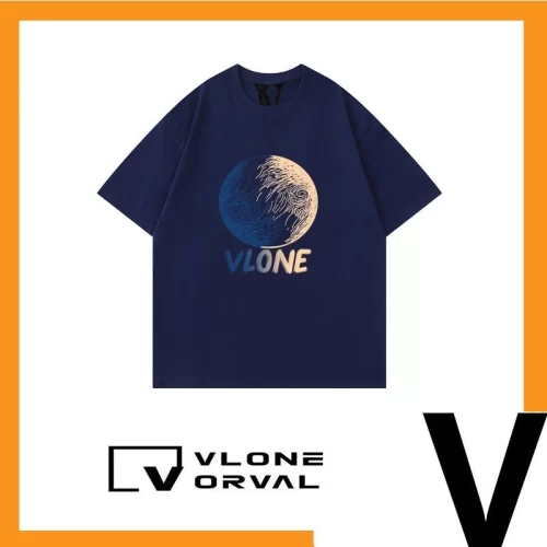 Vlone Orval Big V Eye Letter Short Sleeve T-Shirt Unisex American Trend Pullover Summer Style 2