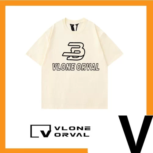 Vlone Orval Big V WD Trendy American Premium Cotton Loose Couple Short Sleeve T-Shirt Summer Style 4