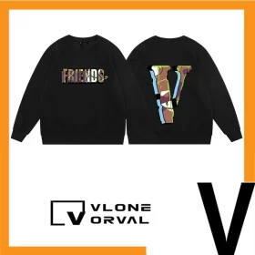 Vlone Orval Camouflage Big V Crewneck Sweatshirt Trendy American High Street Loose Cotton Women Style 1