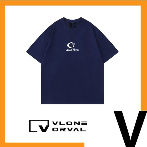 Vlone Orval Heavyweight Big V Short Sleeve T-Shirt Men Casual Cotton American Trend Summer Style 2