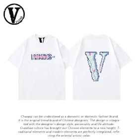 Vlone Orval Mosaic Letter Big V Short Sleeve Loose Couple T-Shirt Street Summer