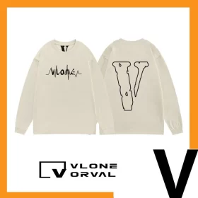 Vlone Orval New ECG Big V Long Sleeve T-Shirt Unisex Pure Cotton Style 3