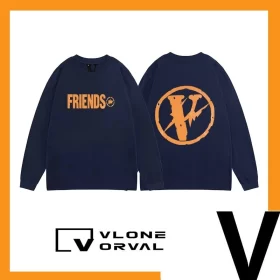 Vlone Orval Orange Lightning Collab V Long Sleeve T Shirt Unisex Trend Style 4