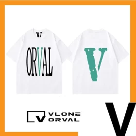 Vlone Orval Rainbow Tie Dye Big V Logo Loose Short Sleeve T Shirt Couple Trendy Street Summer Style 12