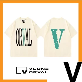 Vlone Orval Rainbow Tie Dye Big V Logo Loose Short Sleeve T-Shirt Couple Trendy Street Summer Style 15