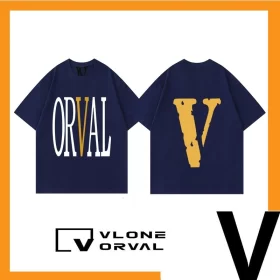 Vlone Orval Rainbow Tie Dye Big V Logo Loose Short Sleeve T-Shirt Couple Trendy Street Summer Style 3