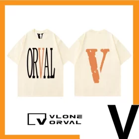Vlone Orval Rainbow Tie Dye Big V Logo Loose Short Sleeve T Shirt Couple Trendy Street Summer Style 9