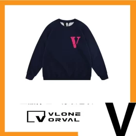 Vlone Orval Small V Logo Trendy American Crewneck Sweatshirt Unisex Oversized Autumn Winter Style 2