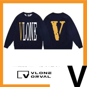 Vlone Orval Solid Big V Sweatshirt Unisex American Trend Crewneck Pullover Autumn Winter Style 11