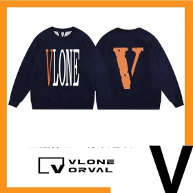 Vlone Orval Solid Big V Sweatshirt Unisex American Trend Crewneck Pullover Autumn Winter Style 2