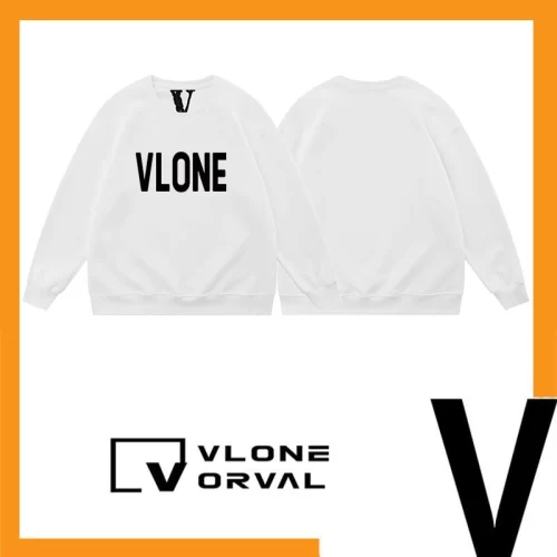 Vlone Orval Solid Classic Letter Crew Neck Sweatshirt Unisex American Trend