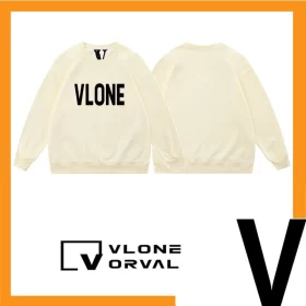 Vlone Orval Solid Classic Letter Crew Neck Sweatshirt Unisex American Trend Style 2