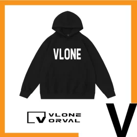 Vlone Orval Solid Color Classic Letter Hoodie Unisex American Trend Style 1