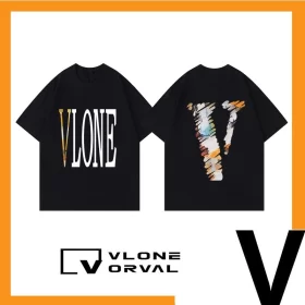 Vlone Orval Solid Letter Big V Loose Short Sleeve Dropped Shoulder T Shirt Unisex Couple Street Trend Summer Style 1