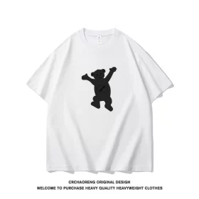 We11done Konne Bear Print Korean Loose Short Sleeve Men Niche Trend Brand Crew Neck T Shirt Couple Style 3