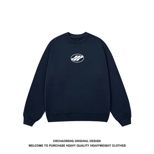 We11done Konne Crew Neck Sweatshirt Men 2024 Stiff Fleece Pure Cotton Shirt Style 1