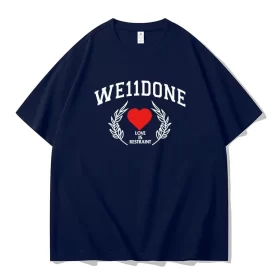 We11done Konne High Street Short Sleeve T Shirt Men Casual Loose Pure Cotton Trend Brand Half Sleeve Top Style 4