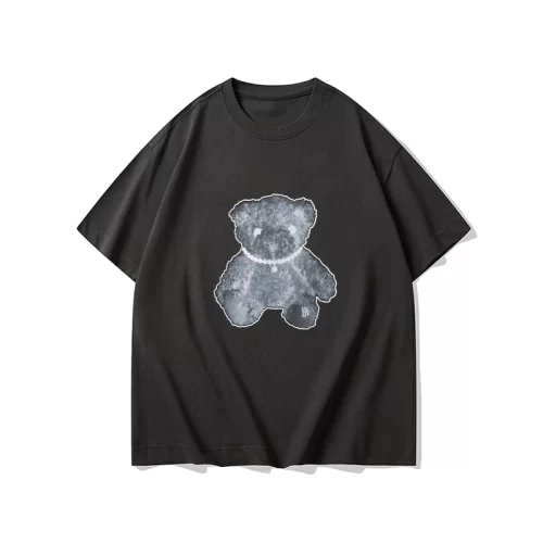 We11done Konne Korean Loose Casual T-Shirt Men's Niche Trend Brand Bear Print Short Sleeve INS Style 2