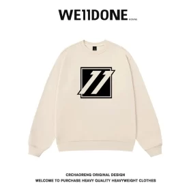 We11done Konne Retro Crew Neck Sweatshirt Men High Street Trend Brand Versatile 2024 Loose Top Style 6