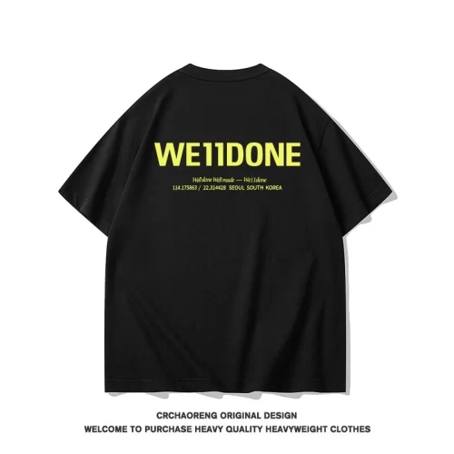 We11done Konne Simple Versatile Street Top T-Shirt Men Crew Neck Pure Cotton Short Sleeve