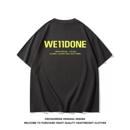 We11done Konne Simple Versatile Street Top T-Shirt Men Crew Neck Pure Cotton Short Sleeve Style 1