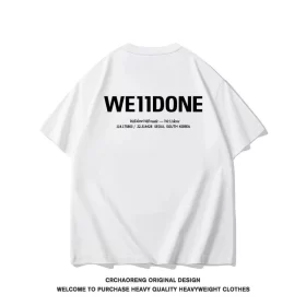 We11done Konne Simple Versatile Street Top T Shirt Men Crew Neck Pure Cotton Short Sleeve Style 3