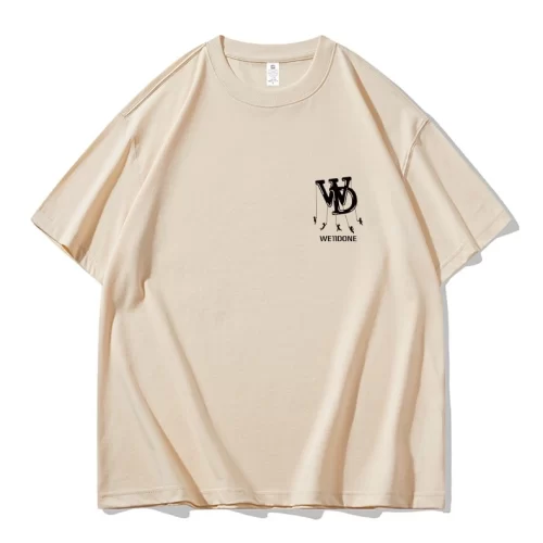 We11done Konne Street Hip Hop Short Sleeve T-Shirt Men 2024 New Loose Pure Cotton Half Sleeve Style 3