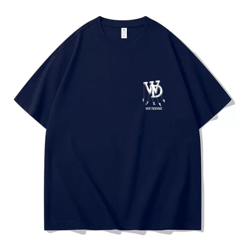 We11done Konne Street Hip Hop Short Sleeve T-Shirt Men 2024 New Loose Pure Cotton Half Sleeve Style 4