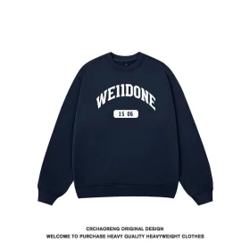 We11done Konne Trend Brand Crew Neck Sweatshirt Men 2024 New Loose Inner Long Sleeve Top Style 1