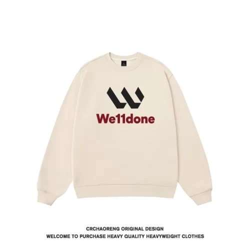 We11done Konne Trend Brand Crew Neck Sweatshirt Men Retro Casual Loose Versatile High end Long Sleeve Top Style 2