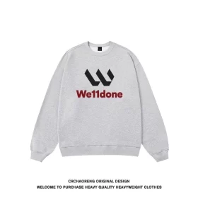 We11done Konne Trend Brand Crew Neck Sweatshirt Men Retro Casual Loose Versatile High end Long Sleeve Top Style 4