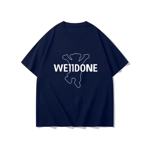 We11done KonneVersatile Loose Casual T-Shirt Bear Print Short Sleeve Men Style 3