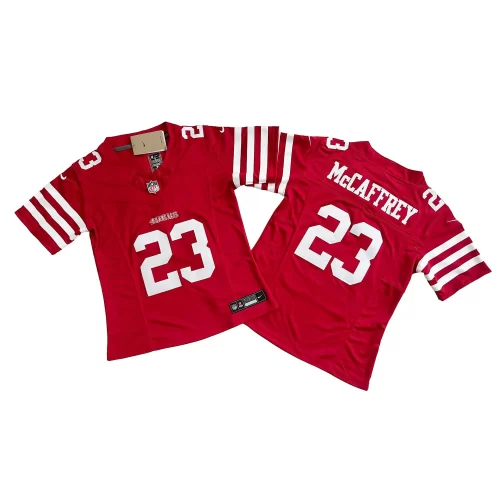 Women’s Red San Francisco 49ers 23 Christian McCaffrey Nike Vapor FUSE Limited Jersey Cheap