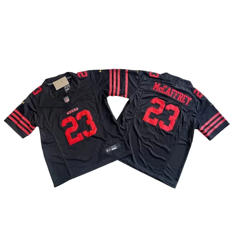 Youth Black San Francisco 49ers 23 Christian McCaffrey Nike Vapor Fuse Limited Jersey Cheap