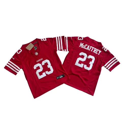 Youth Red San Francisco 49ers 23 Christian McCaffrey Nike Vapor Fuse Limited Jersey Cheap
