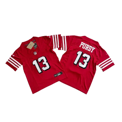 Youth Retro Red San Francisco 49ers 13 Brock Purdy Nike Vapor Fuse Limited Jersey Cheap