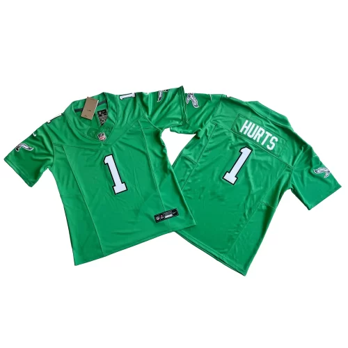 Youth Vintage Green Philadelphia Eagles 1 Jalen Hurts Nike Vapor Fuse Limited Jersey Cheap