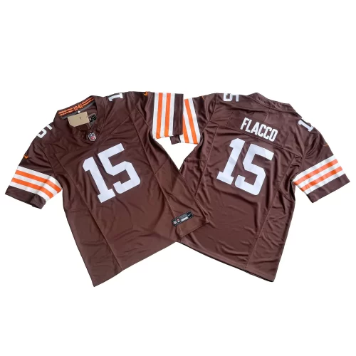 Brown Cleveland Browns 15 Joe Flacco Nike Vapor Fuse Limited Jersey Cheap
